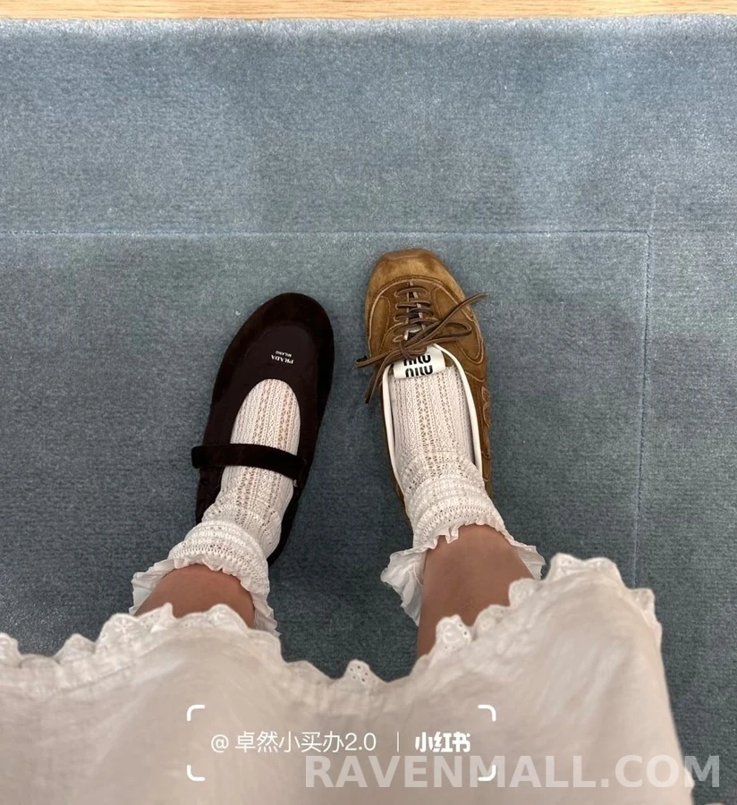 미우미우 미우미우 NB 콜라보 발레 플랫 상세 이미지