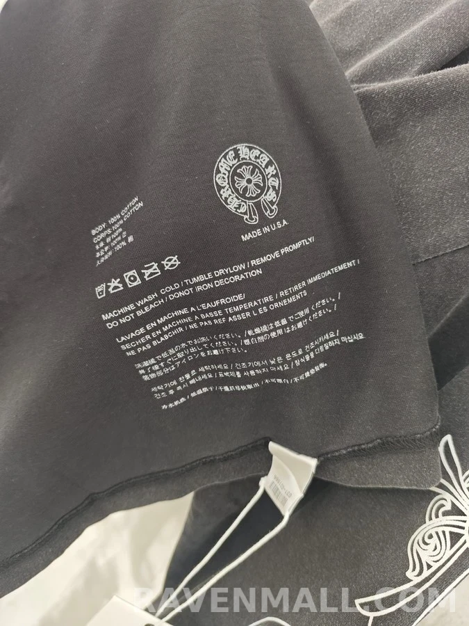 크롬하츠 크롬하츠 워싱 크로스 레터링 긴팔 티셔츠 상세 이미지