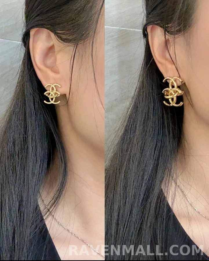 샤넬 샤넬 스택드 더블 C 귀걸이 상세 이미지