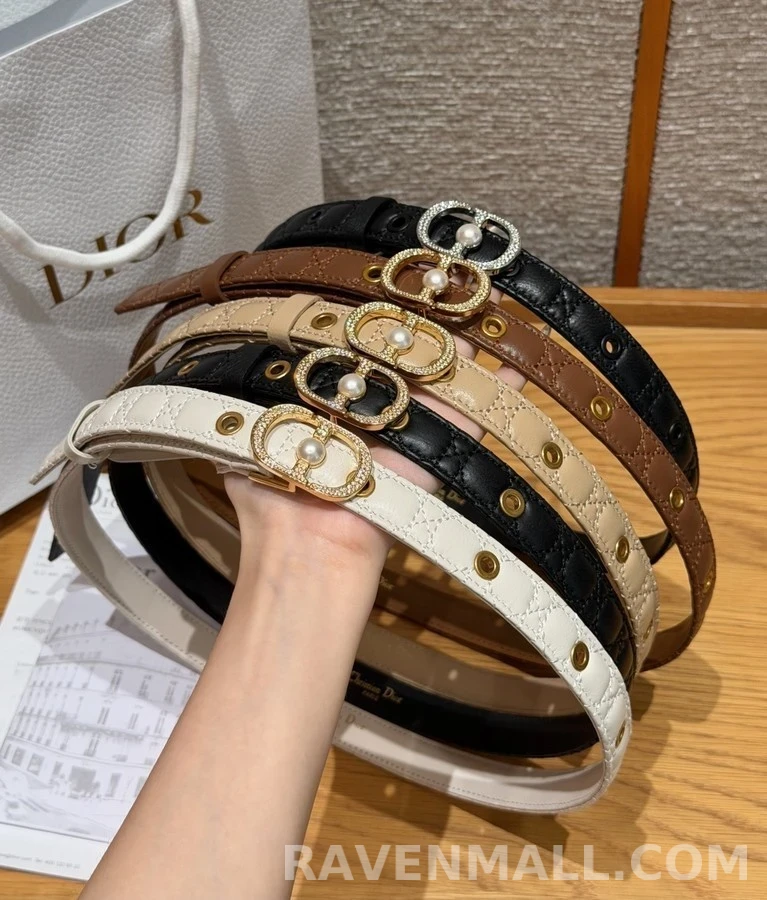 디올 디올 퀼팅 로고 펄 벨트 상세 이미지