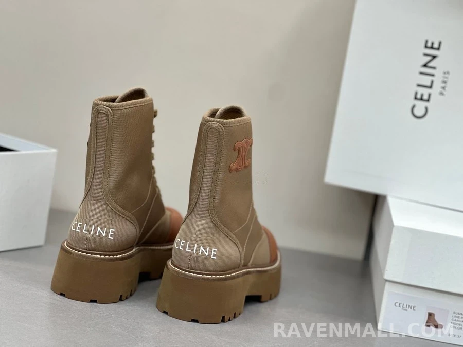 셀린느 셀린느 트리옹프 캔버스 콤보 마틴 부츠 상세 이미지