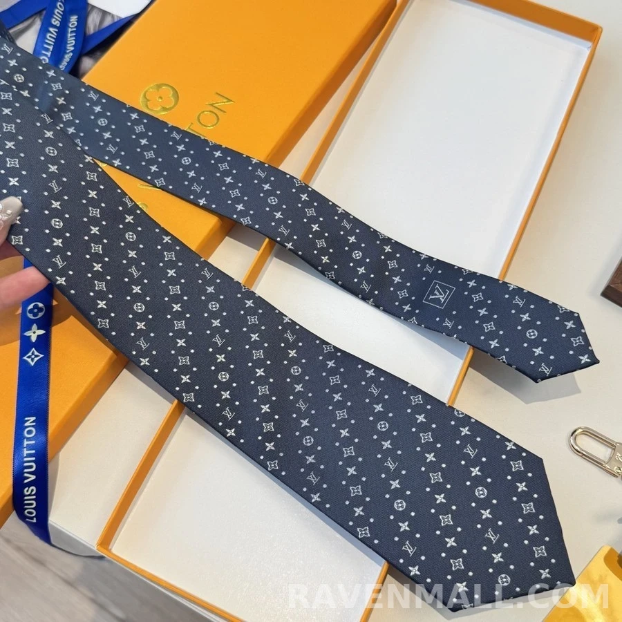 루이비통 루이비통 모노그램 패턴 넥타이 상세 이미지