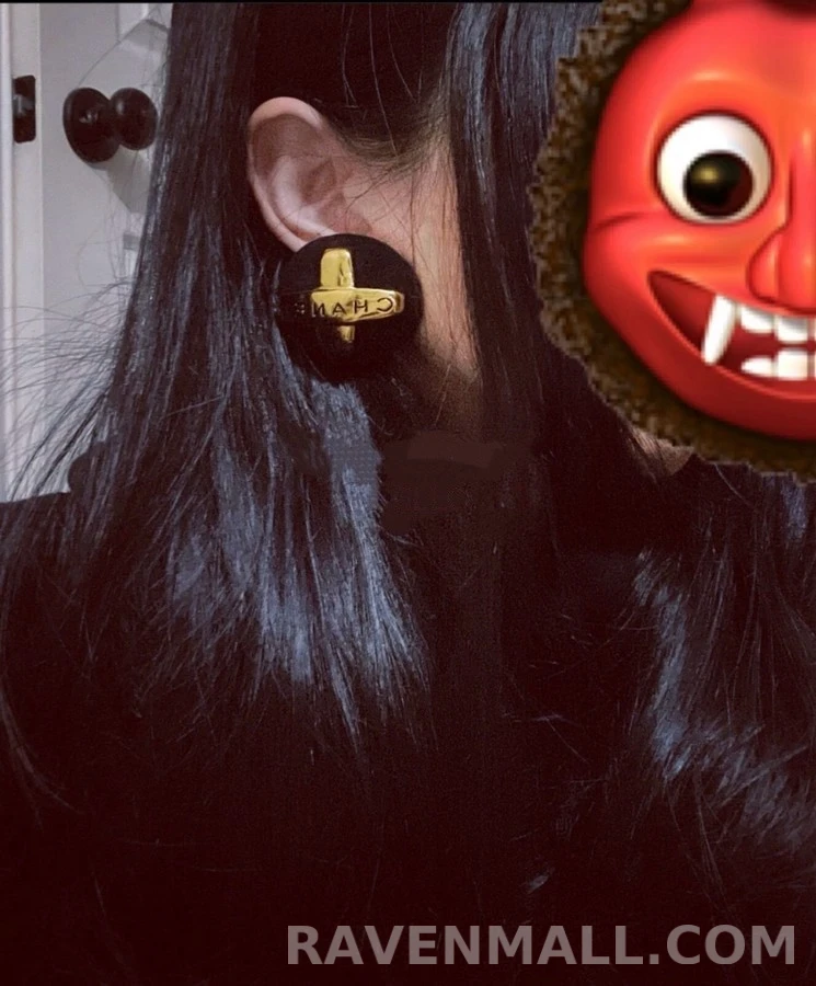 샤넬 샤넬 벨벳 크로스 로고 귀걸이 상세 이미지