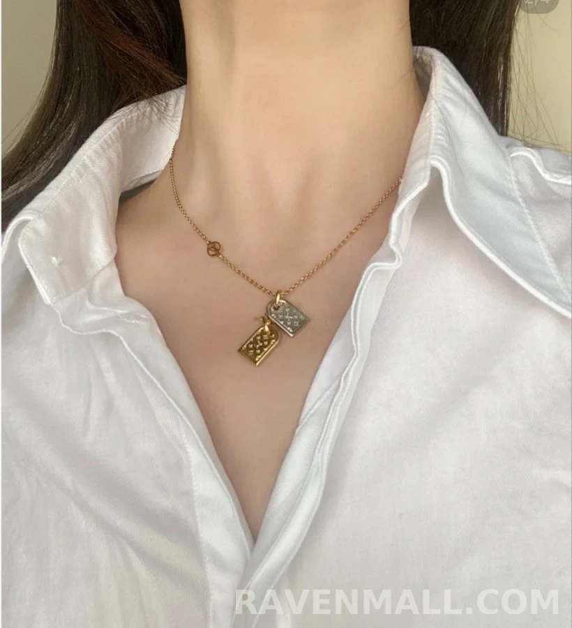 루이비통 루이비통 나노그램 모노그램 투톤 목걸이 상세 이미지