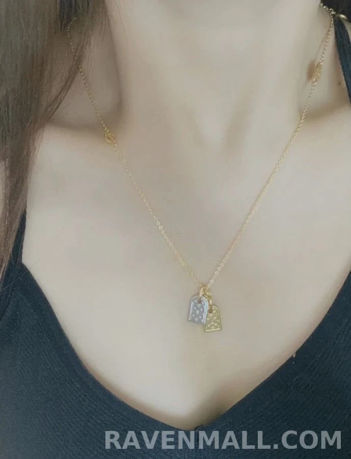 루이비통 루이비통 나노그램 모노그램 투톤 목걸이 상세 이미지