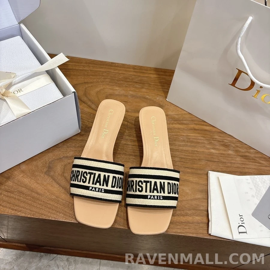 디올 디올 Dway 스트라이프 레터링 샌들 상세 이미지