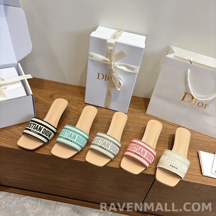 디올 디올 Dway 스트라이프 레터링 샌들 상세 이미지