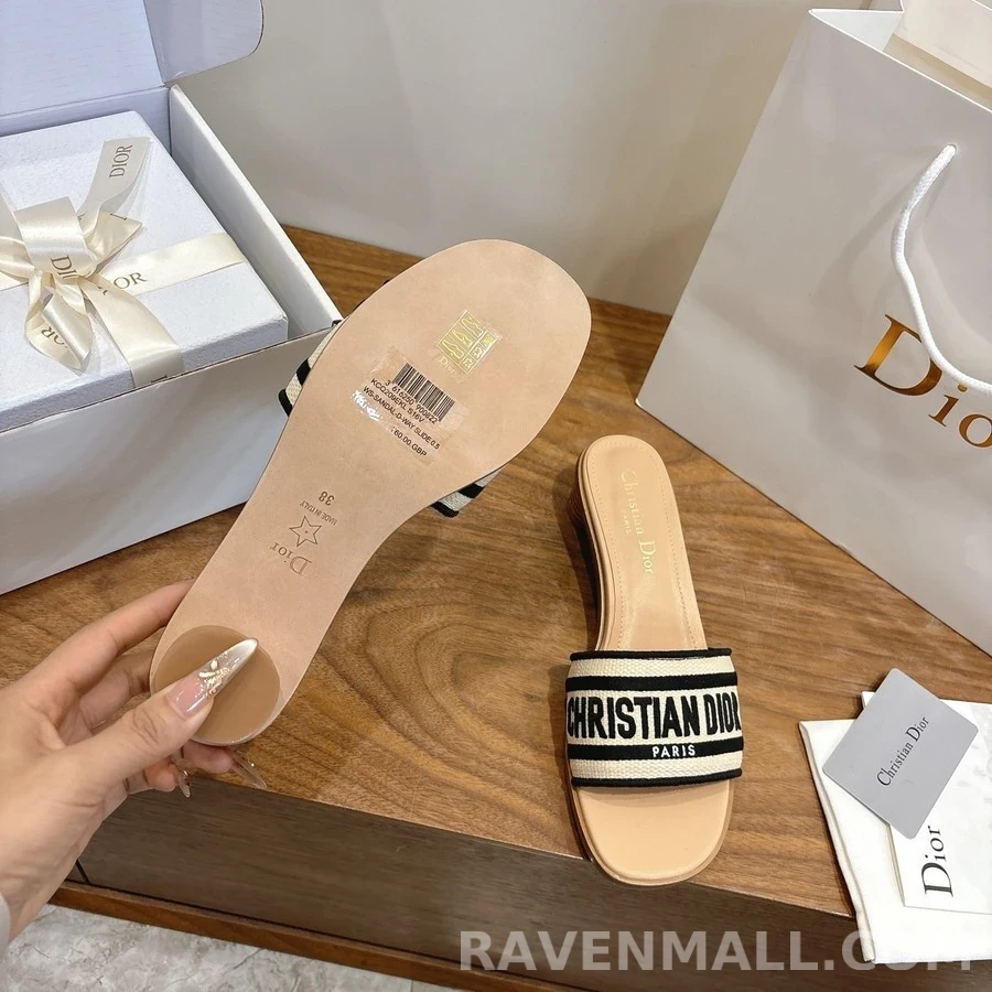 디올 디올 Dway 스트라이프 레터링 샌들 상세 이미지