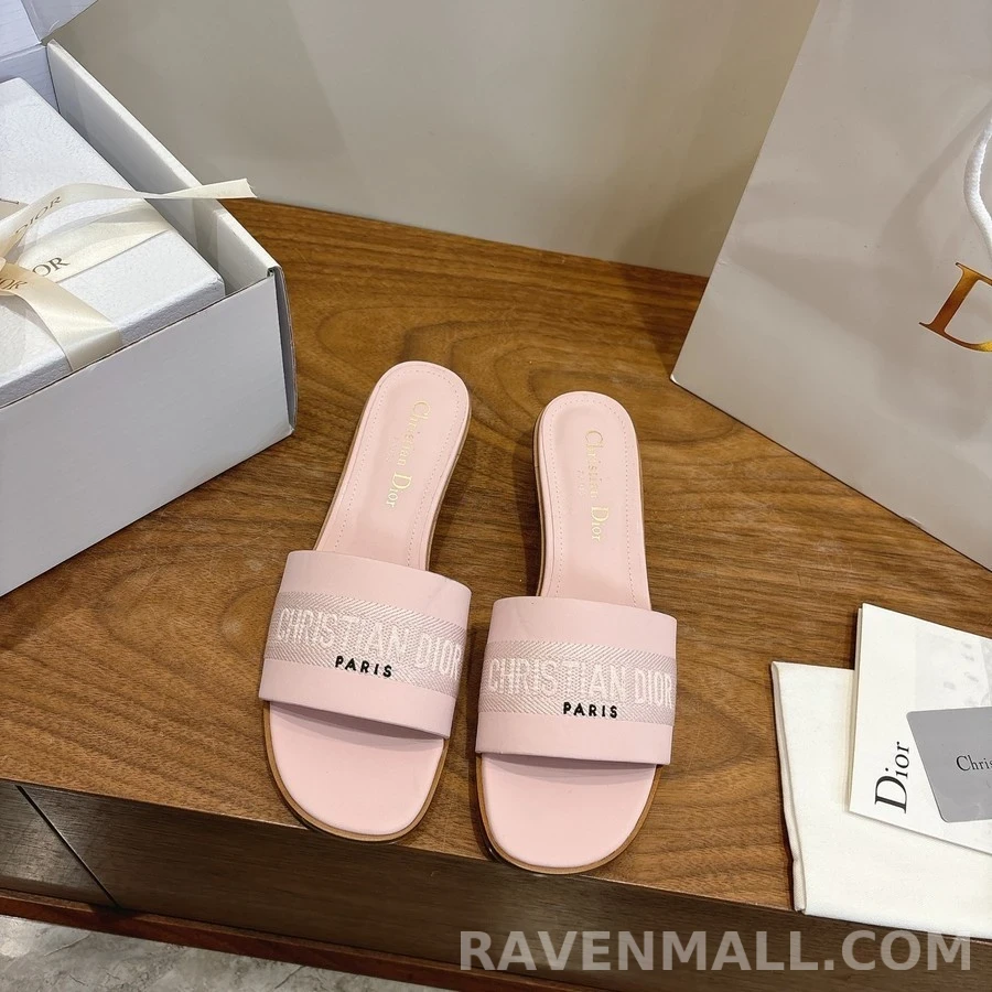 디올 디올 Dway 파리 로고 코튼 힐 샌들 상세 이미지