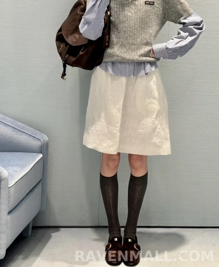 미우미우 미우미우 버클 스웨이드 블록힐 로퍼 상세 이미지