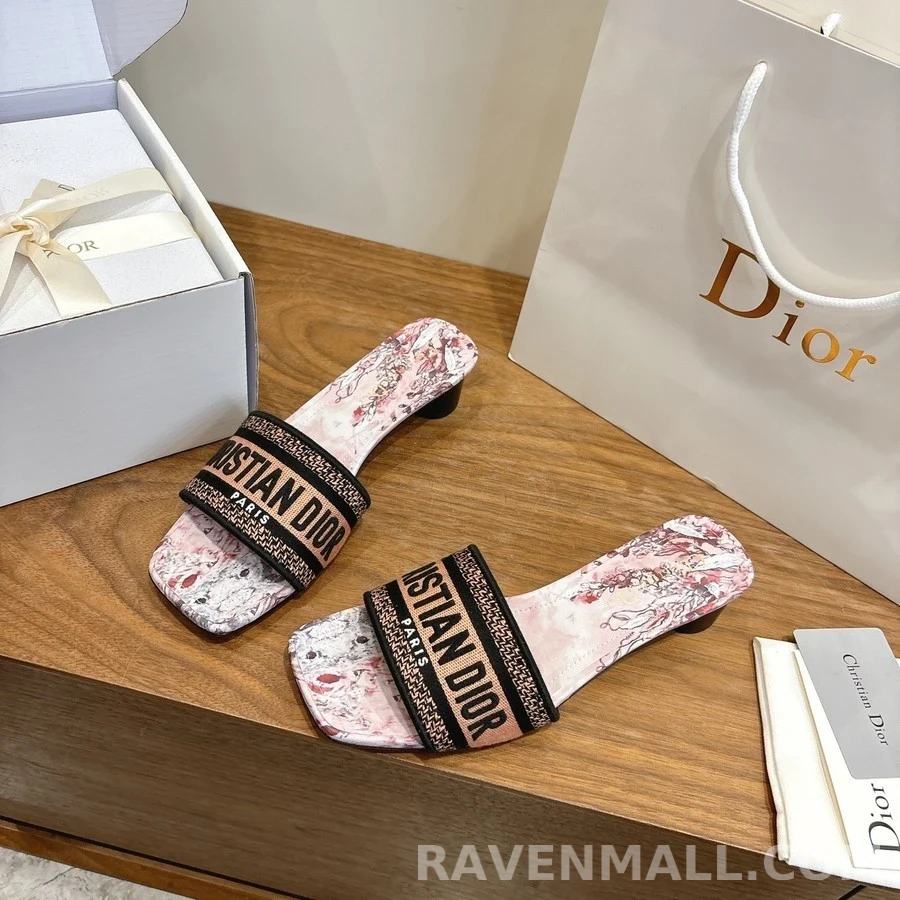 디올 디올 Dway 로고 자수 힐 샌들 상세 이미지