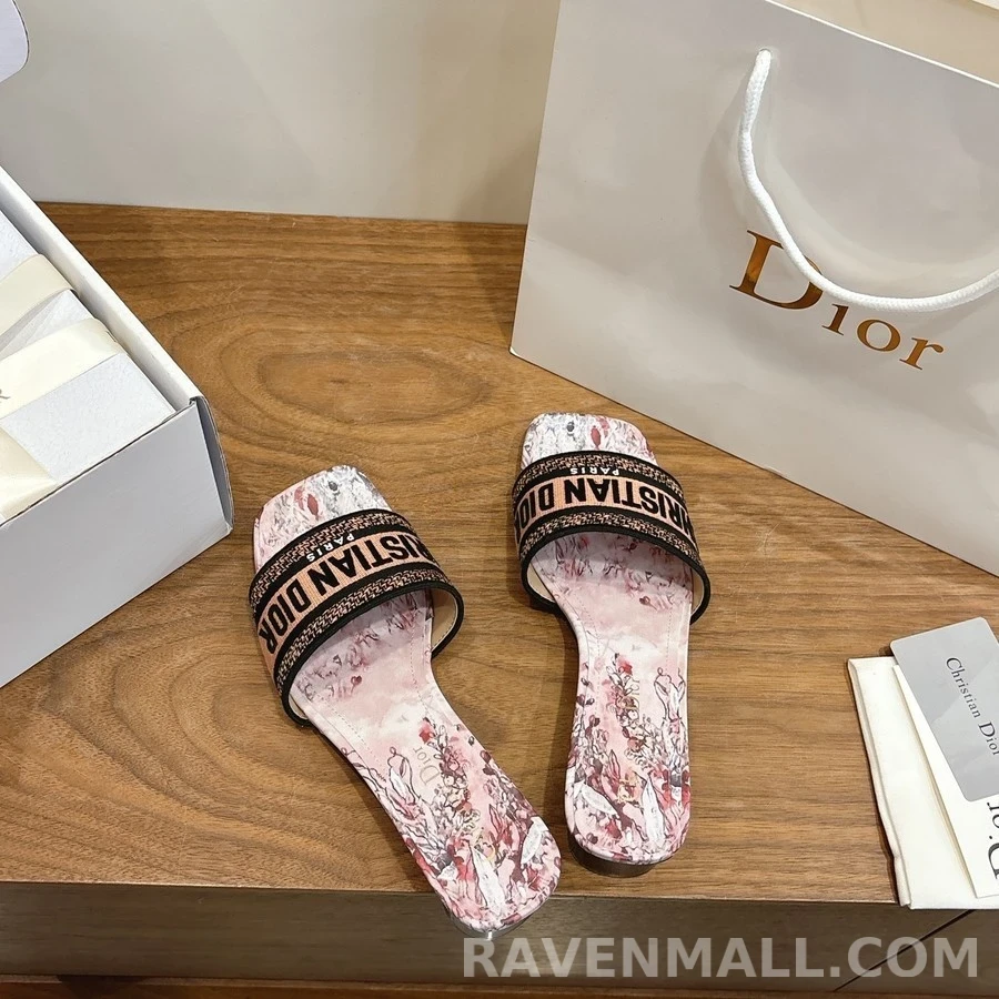 디올 디올 Dway 로고 자수 힐 샌들 상세 이미지