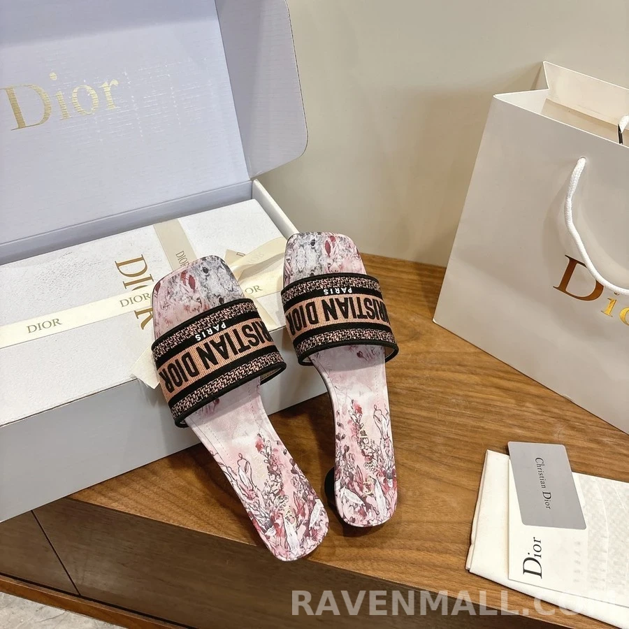 디올 디올 Dway 로고 자수 힐 샌들 상세 이미지