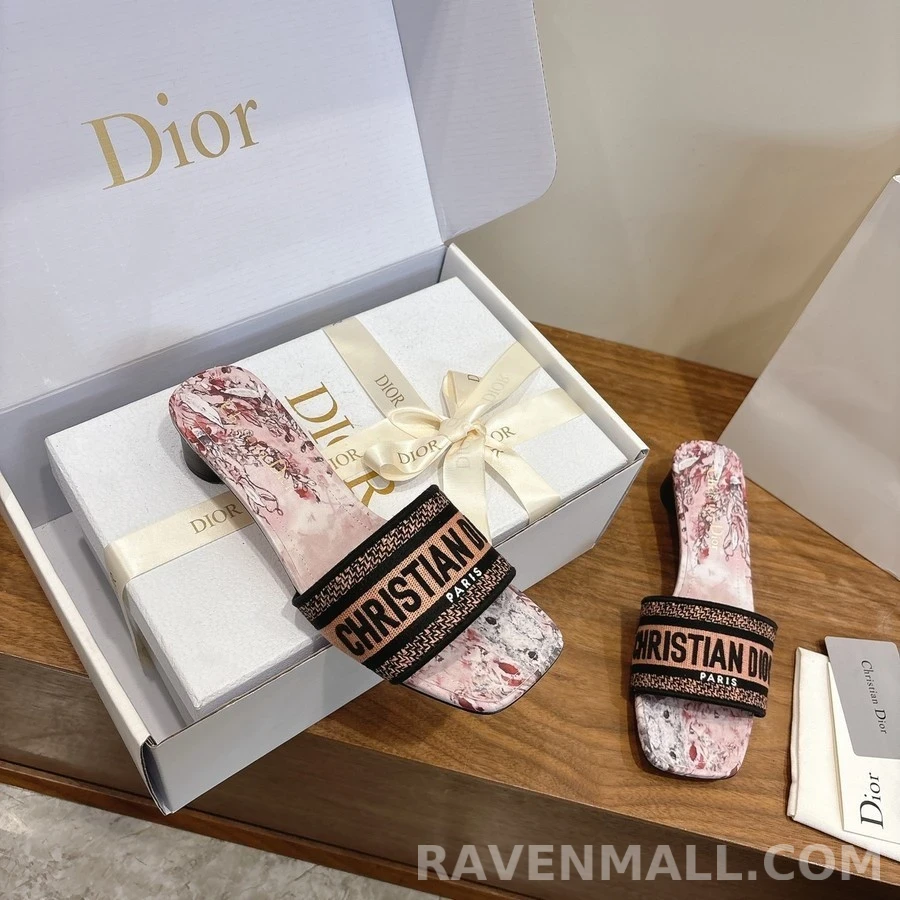 디올 디올 Dway 로고 자수 힐 샌들 상세 이미지