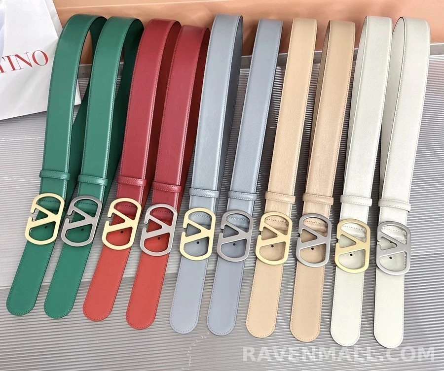 발렌티노 발렌티노 V로고 4cm 레더 벨트 상세 이미지
