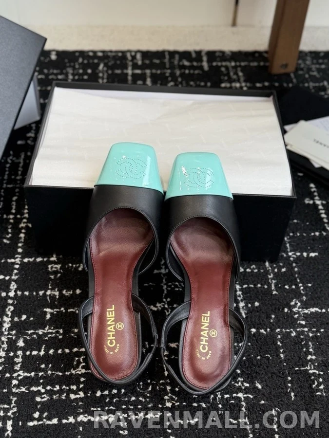 샤넬 샤넬 로고 캡토 슬링백 힐 상세 이미지