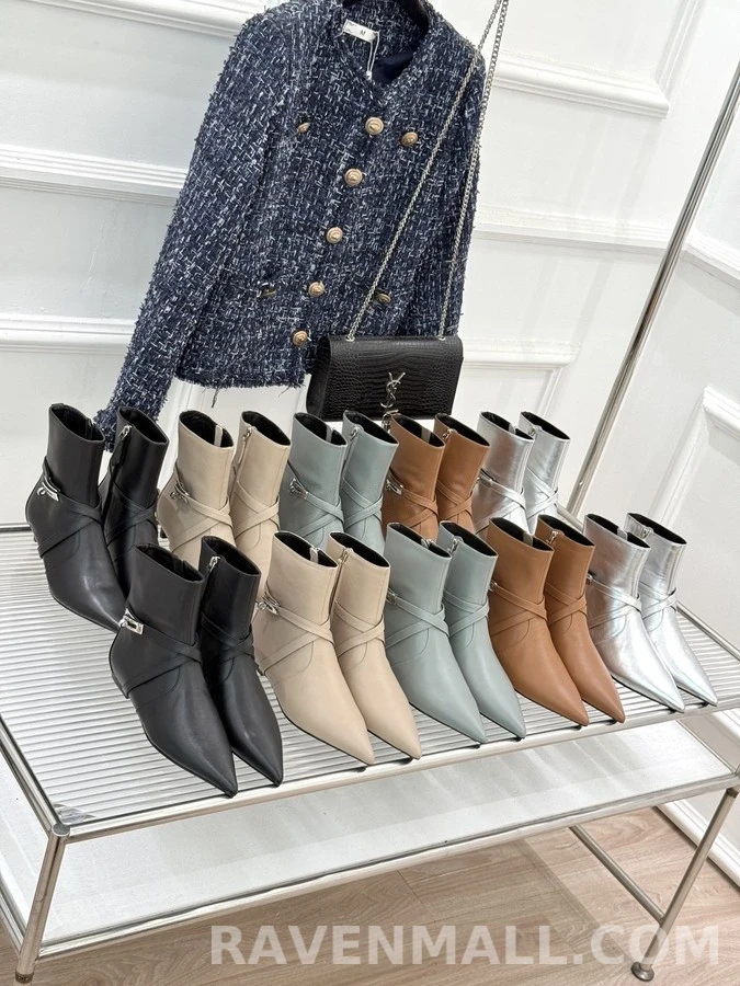 에르메스 에르메스 켈리 버클 뾰족코 플랫 앵클 부츠 상세 이미지