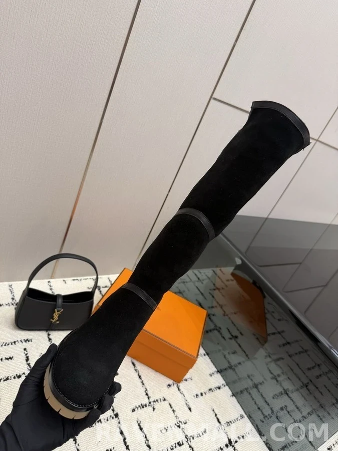 에르메스 에르메스 스웨이드 폴드오버 롱부츠 상세 이미지