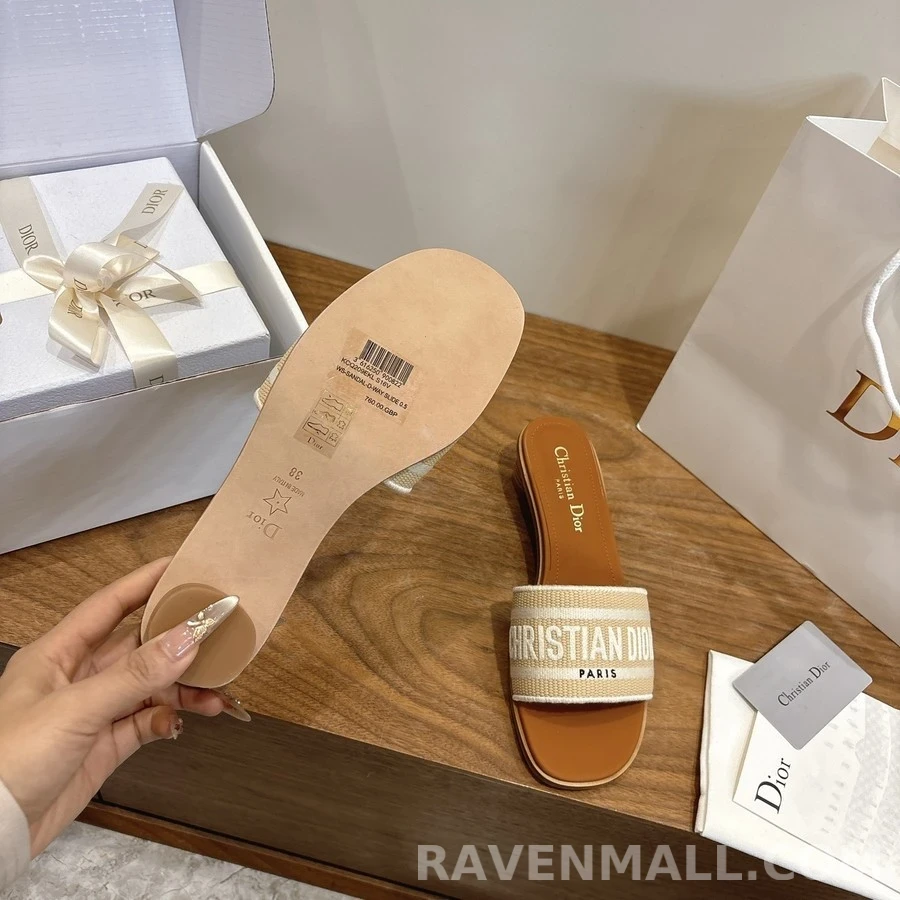 디올 디올 Dway 코튼 자수 힐 뮬 상세 이미지