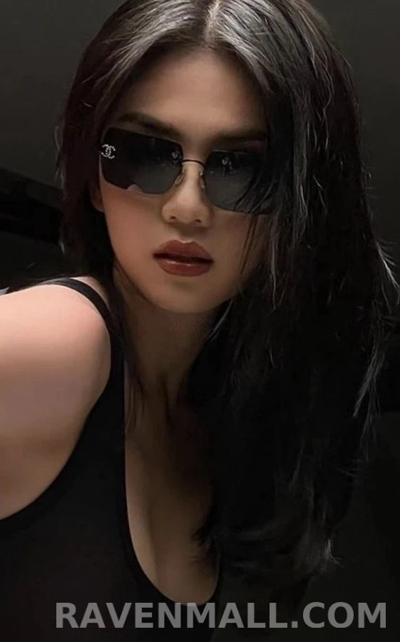 샤넬 샤넬 크리스탈 더블 C 림리스 선글라스 상세 이미지