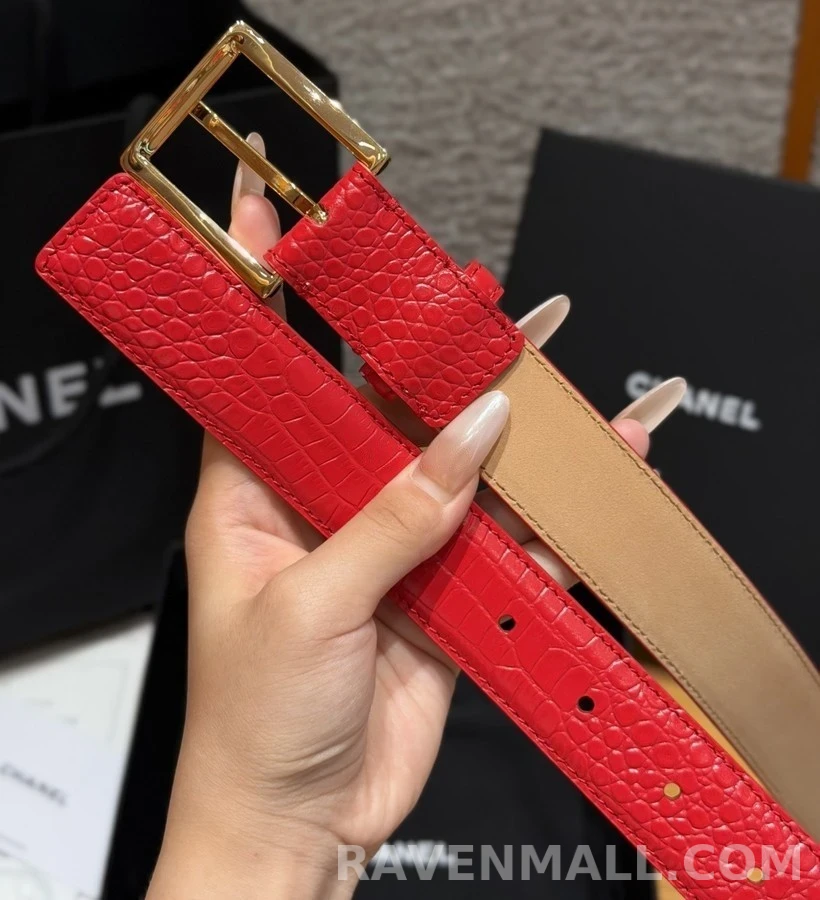 샤넬 샤넬 크록 엠보스드 벨트 상세 이미지