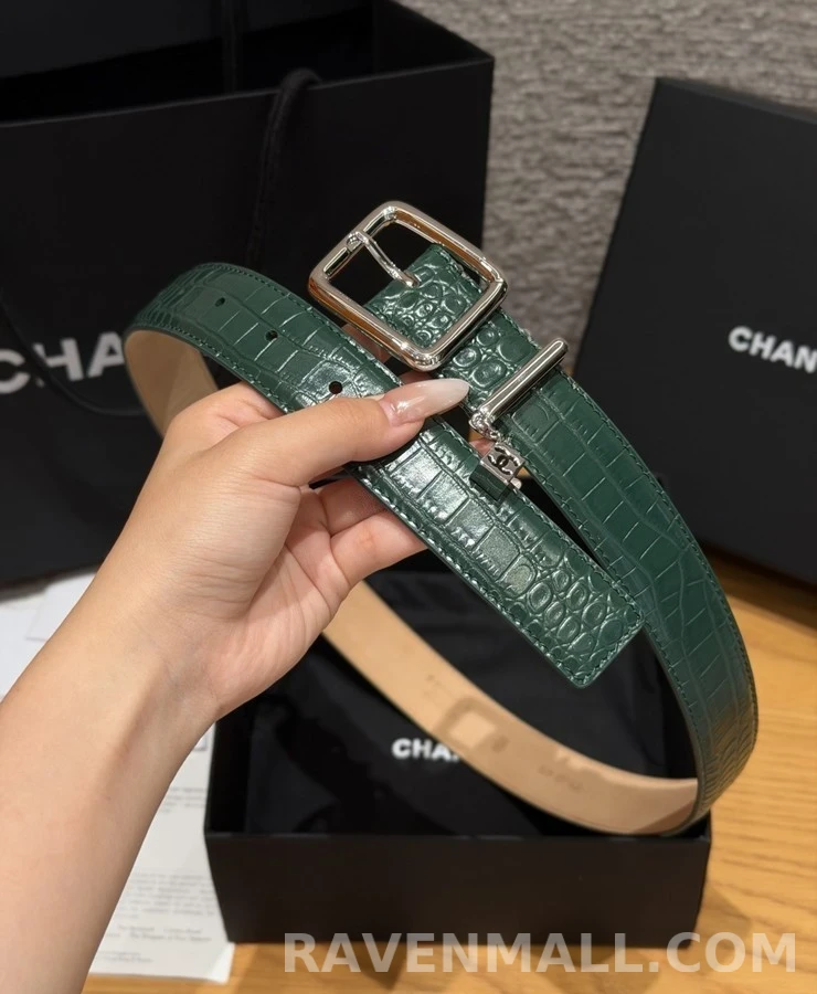 샤넬 샤넬 크로커다일 엠보 벨트 상세 이미지