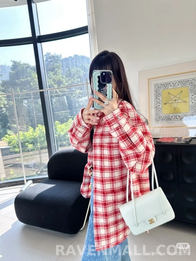 샤넬 샤넬 체크 울 셔츠 상세 이미지