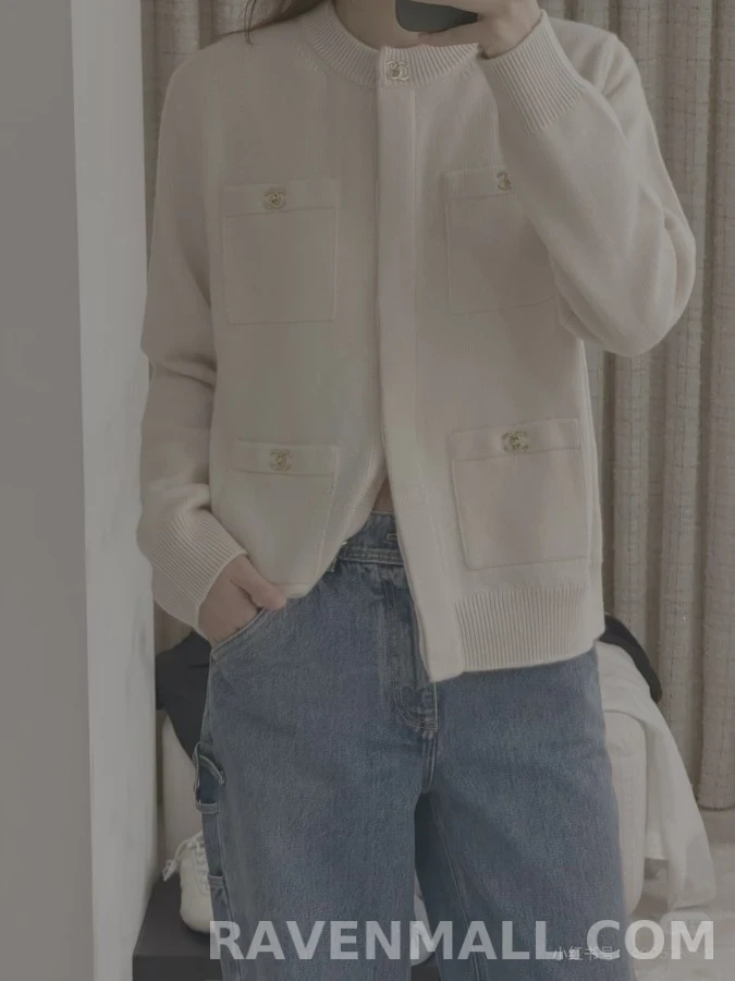 샤넬 샤넬 버튼 포켓 니트 가디건 상세 이미지