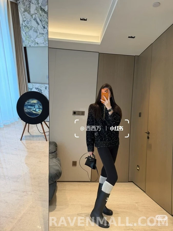 샤넬 샤넬 스페클 하프집업 니트 상세 이미지