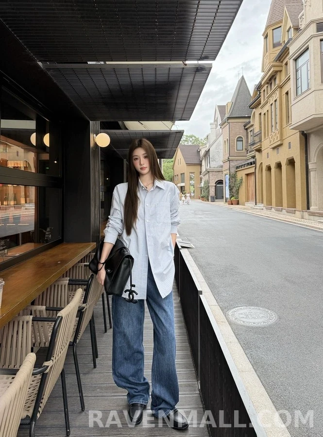 샤넬 샤넬 별점 스트라이프 더블C 자수 셔츠 상세 이미지
