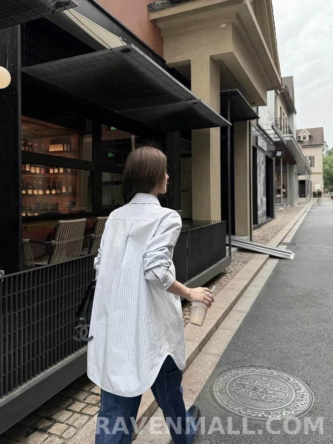 샤넬 샤넬 별점 스트라이프 더블C 자수 셔츠 상세 이미지