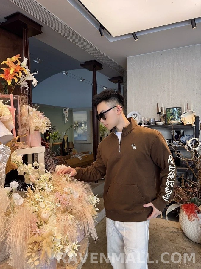 크롬하츠 크롬하츠 레터링 자수 하프집업 맨투맨 상세 이미지