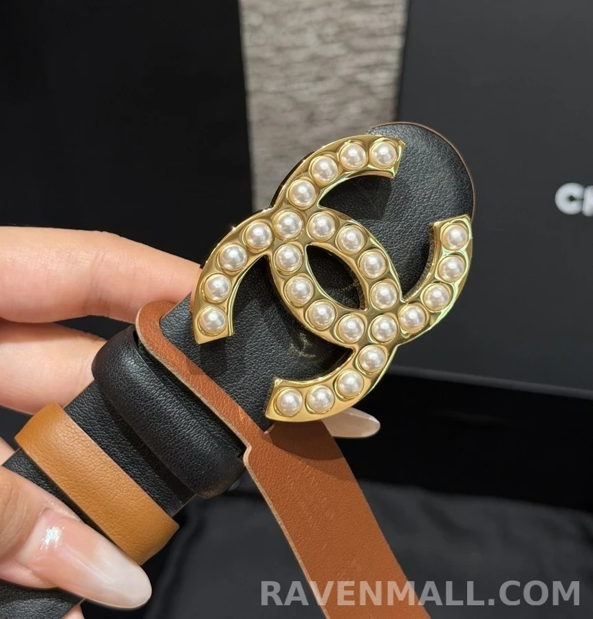 샤넬 샤넬 진주 로고 리버시블 벨트 상세 이미지