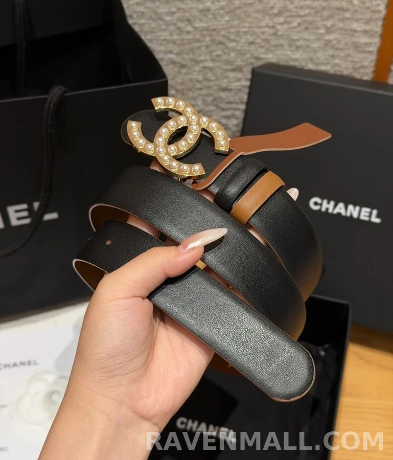 샤넬 샤넬 진주 로고 리버시블 벨트 상세 이미지
