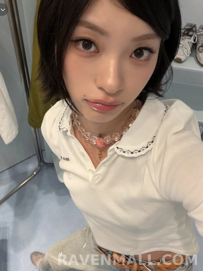 미우미우 미우미우 꽃자수 피터팬카라 폴로 긴팔 티셔츠 상세 이미지