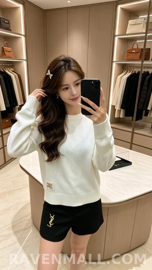 버버리 버버리 기사 로고 패치 라운드넥 니트 상세 이미지