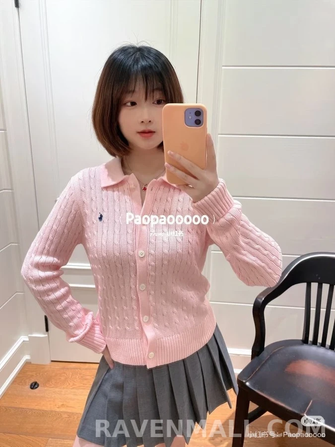 폴로 랄프 로렌 폴로 랄프 로렌 폴로넥 케이블 니트 가디건 상세 이미지