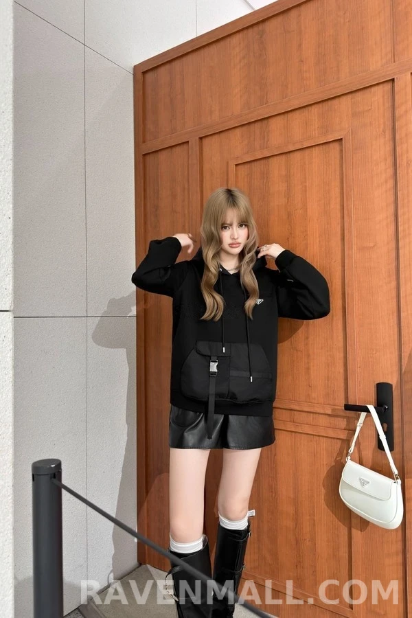 프라다 프라다 나일론 패널 스웨트셔츠 상세 이미지