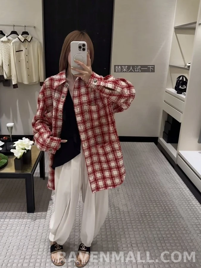 샤넬 샤넬 체크 셔츠 자켓 상세 이미지