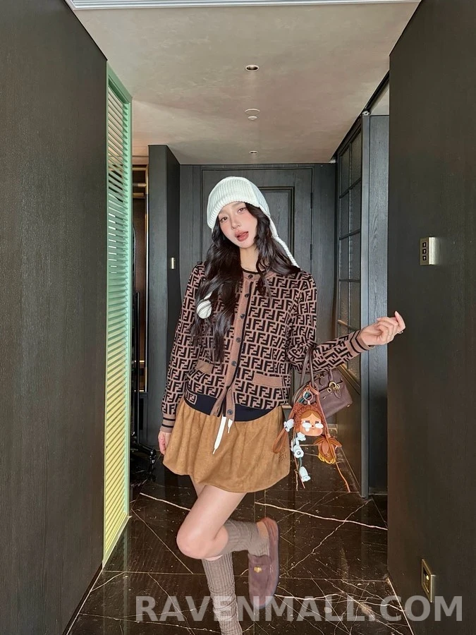펜디 펜디 로고 자카드 가디건 상세 이미지