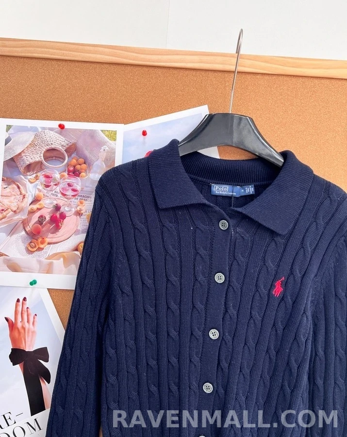 폴로 랄프 로렌 폴로 랄프 로렌 폴로 카라 케이블 가디건 상세 이미지