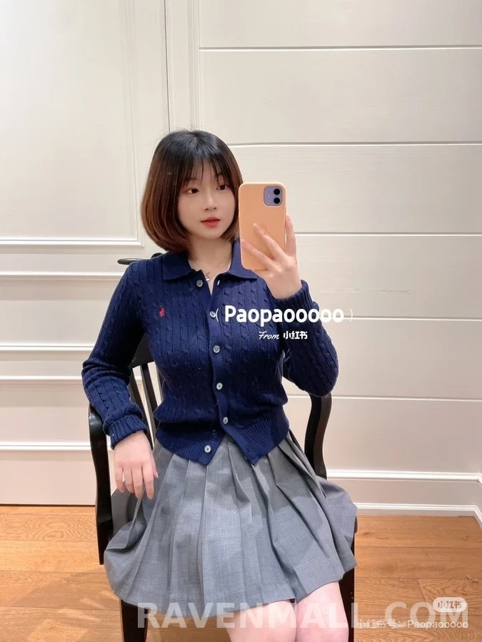 폴로 랄프 로렌 폴로 랄프 로렌 폴로 카라 케이블 가디건 상세 이미지