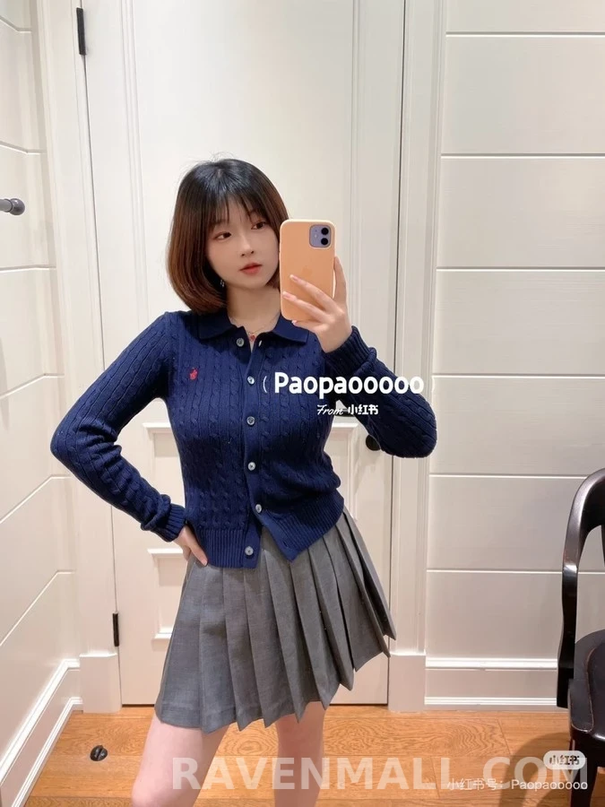 폴로 랄프 로렌 폴로 랄프 로렌 폴로 카라 케이블 가디건 상세 이미지
