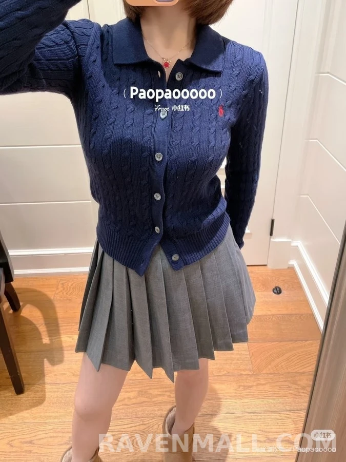 폴로 랄프 로렌 폴로 랄프 로렌 폴로 카라 케이블 가디건 상세 이미지