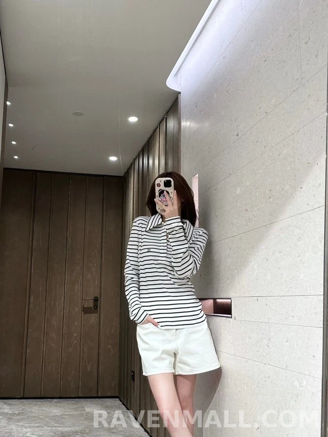 셀린느 셀린느 트리옹프 스트라이프 긴팔 티셔츠 상세 이미지
