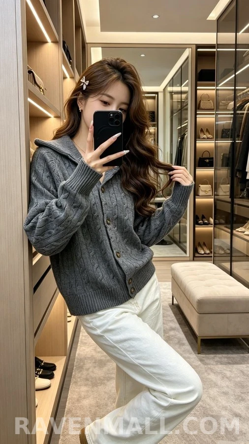 폴로 랄프 로렌 폴로 랄프 로렌 케이블 카라 가디건 상세 이미지