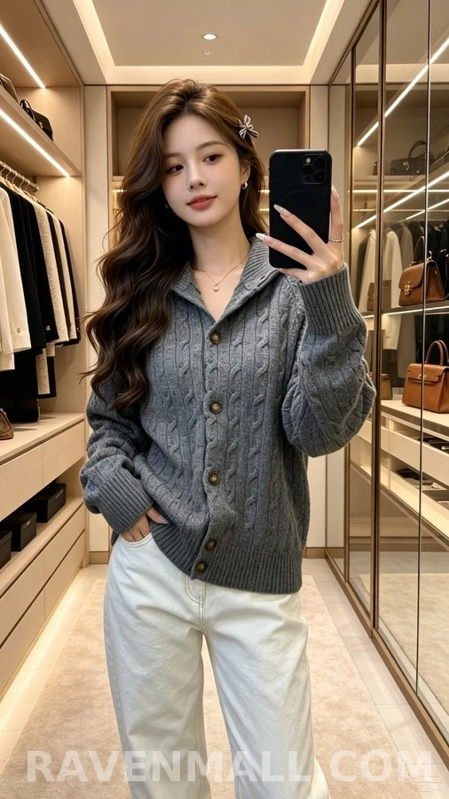 폴로 랄프 로렌 폴로 랄프 로렌 케이블 카라 가디건 상세 이미지