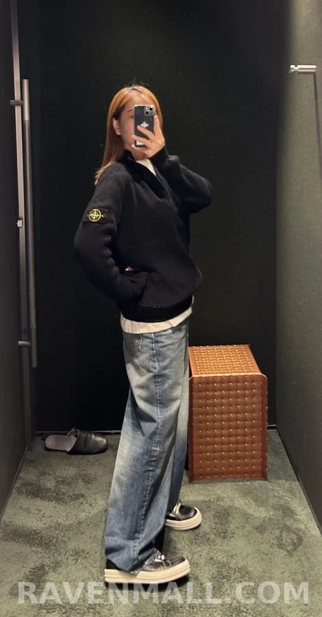 스톤아일랜드 스톤 아일랜드 로고 와펜 하프집업 니트 상세 이미지