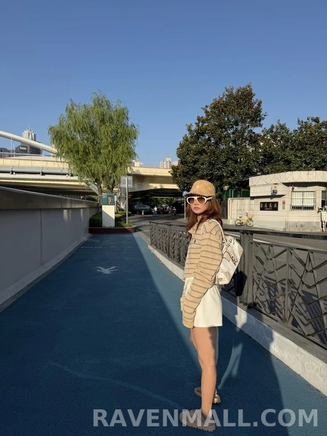 폴로 랄프 로렌 폴로 랄프 로렌 스트라이프 크롭 폴로 긴팔 티셔츠 상세 이미지