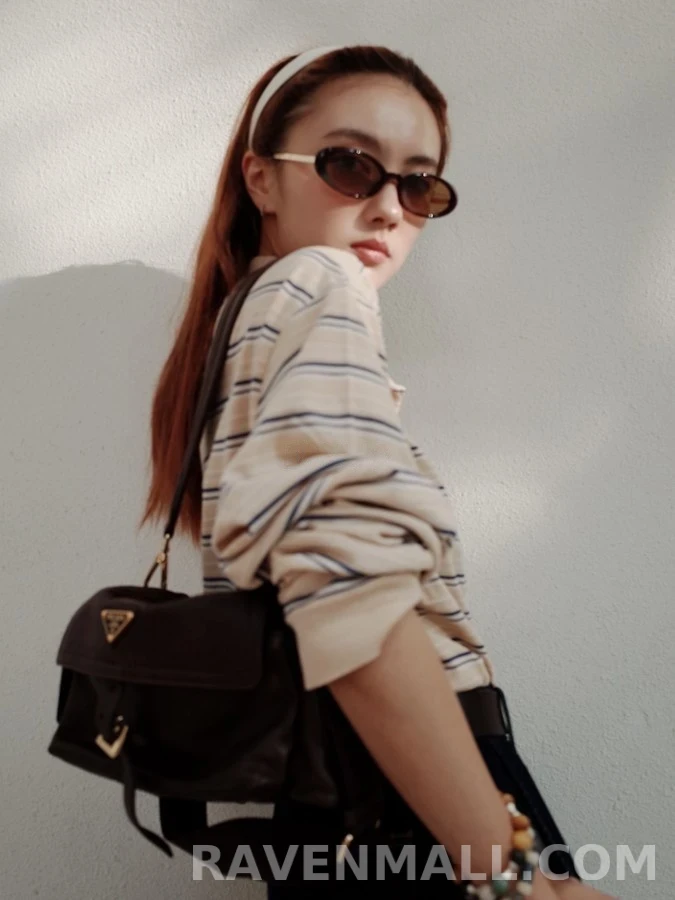 폴로 랄프 로렌 폴로 랄프 로렌 스트라이프 크롭 폴로 긴팔 티셔츠 상세 이미지